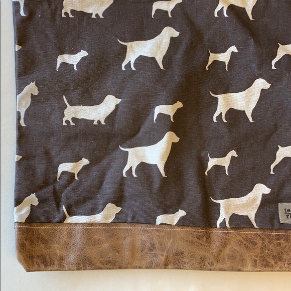 Tea Rex | Canvas Dog Design Leather Bottom Zipper Pouch Travel Bag | Animal Love - Picture 2 of 8